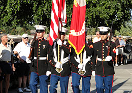The 4th Motor Transport Battalion Color Guard from Orlando opened the ceremonies. All but one of its members have had multiple deployments.