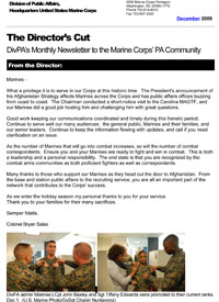 The Director’s Cut: DivPA’s Monthly Newsletter to the Marine Corps’ PA Community