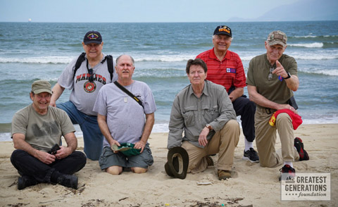 1st Division ISO Snuffies:(l-r) Eric Grimm, Richard Lavers, Robert Bayer, Michael Stokey, Frank Wiley, Dale Dye. (Or as Julia Dye knows them, Rafter Man, Rick, Ding, The ARVN, Lurch, and Daddy D.A.). Not shown is Steve Berntson. Photo by John Riedy.