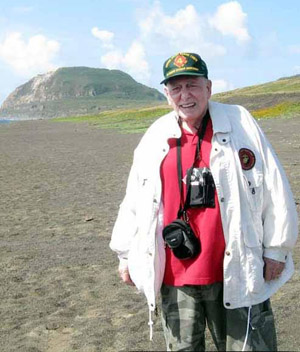 Chuck Beveridge at Iwo Jima. (Courtesy of Hoover Public Library)