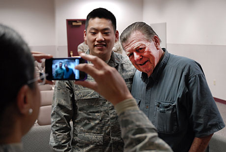 Joseph L. Galloway recounted his experiences to students and faculty members March 31 at the Defense Information School. The co-author of "We Were Soldiers Once and Young," Galloway based the book on his experiences as a war correspondent for United Press International in Vietnam. (Photo by Rick Corral)