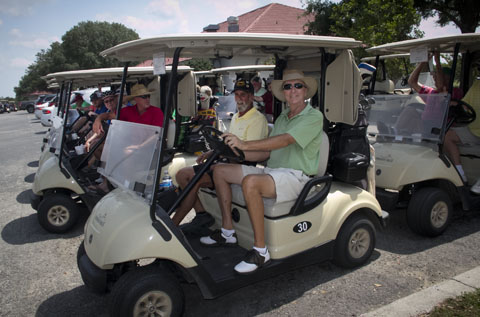 Golfers revved their carts anticipating the start of the the 13th Annual USMCCCA (Florida Chapter) Golf Tournament held April 28 at Sherman Hills Golf Club in Brooksville, FL.
